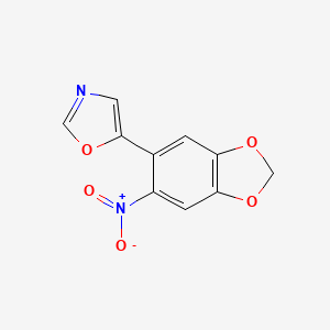 molecular formula C10H6N2O5 B1417380 5-(6-硝基-1,3-苯并二氧杂环-5-基)-1,3-恶唑 CAS No. 2206610-22-0