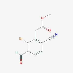 molecular formula C11H8BrNO3 B1417384 Methyl 2-bromo-6-cyano-3-formylphenylacetate CAS No. 1807024-16-3