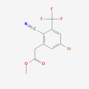 molecular formula C11H7BrF3NO2 B1417387 Methyl 5-bromo-2-cyano-3-(trifluoromethyl)phenylacetate CAS No. 1805500-68-8