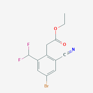 Ethyl 4-bromo-2-cyano-6-(difluoromethyl)phenylacetate