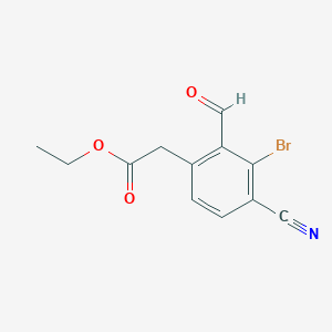 Ethyl 3-bromo-4-cyano-2-formylphenylacetate