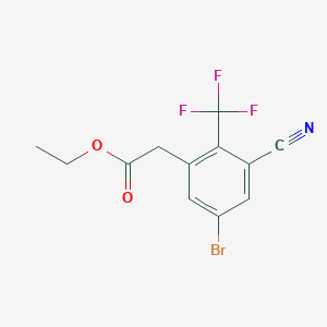 molecular formula C12H9BrF3NO2 B1417392 Ethyl 5-bromo-3-cyano-2-(trifluoromethyl)phenylacetate CAS No. 1805523-40-3