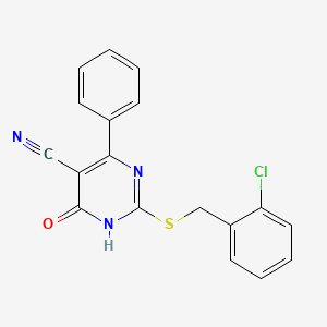 2-[(2-Chlorobenzyl)sulfanyl]-4-hydroxy-6-phenyl-5-pyrimidinecarbonitrile