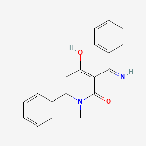 molecular formula C19H16N2O2 B1417406 3-(alpha-Iminobenzyl)-4-hydroxy-6-phenyl-1-methyl-2(1H)-pyridinone CAS No. 60986-58-5