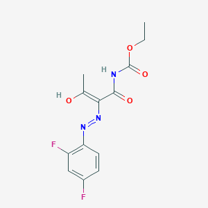 ethyl N-{2-[2-(2,4-difluorophenyl)hydrazono]-3-oxobutanoyl}carbamate