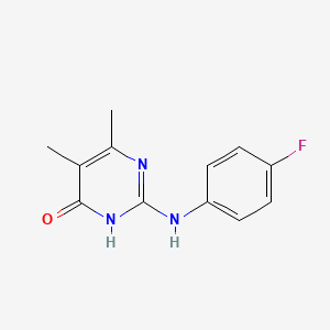 molecular formula C12H12FN3O B1417414 2-[(4-氟苯基)氨基]-5,6-二甲基嘧啶-4(3H)-酮 CAS No. 199463-17-7