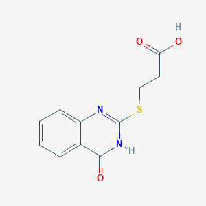 molecular formula C11H10N2O3S B1417416 3-(4-Oxo-1,4-dihydro-quinazolin-2-ylsulfanyl)-propionic acid CAS No. 313233-21-5