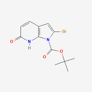 molecular formula C12H13BrN2O3 B14174163 1H-Pyrrolo[2,3-b]pyridine-1-carboxylic acid, 2-bromo-6,7-dihydro-6-oxo-, 1,1-dimethylethyl ester 