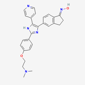 molecular formula C27H27N5O2 B1417418 5-(2-(4-(2-(dimethylamino)ethoxy)phenyl)-5-(pyridin-4-yl)-1H-imidazol-4-yl)-2,3-dihydro-1H-inden-1-one oxime CAS No. 405554-55-4