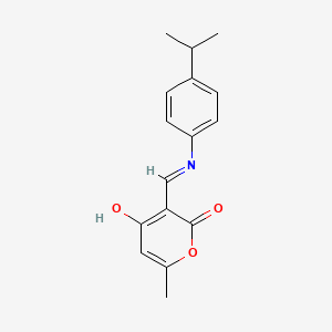 molecular formula C16H17NO3 B1417419 3-[(4-isopropylanilino)methylene]-6-methyl-2H-pyran-2,4(3H)-dione CAS No. 477859-28-2