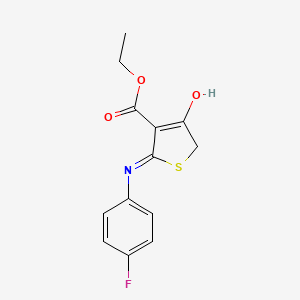 molecular formula C13H12FNO3S B1417422 Ethyl 2-[(4-fluorophenyl)amino]-4-oxo-4,5-dihydrothiophene-3-carboxylate CAS No. 297160-66-8