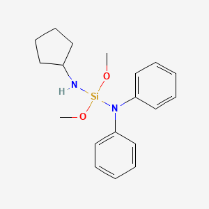 molecular formula C19H26N2O2Si B14174227 N'-Cyclopentyl-1,1-dimethoxy-N,N-diphenylsilanediamine CAS No. 923560-79-6