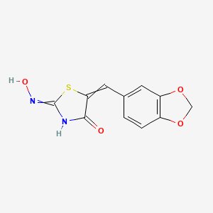 molecular formula C11H8N2O4S B1417433 5-[(E)-1,3-benzodioxol-5-ylmethylidene]-2-(hydroxyamino)-1,3-thiazol-4(5H)-one CAS No. 73855-64-8
