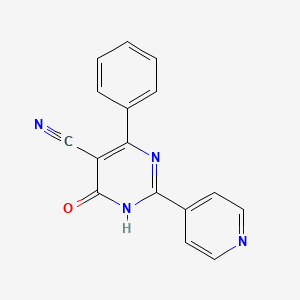 molecular formula C16H10N4O B1417437 4-Hydroxy-6-phenyl-2-(4-pyridinyl)-5-pyrimidinecarbonitrile CAS No. 320417-47-8