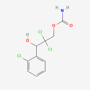 molecular formula C10H10Cl3NO3 B14174401 [2,2-dichloro-3-(2-chlorophenyl)-3-hydroxypropyl] carbamate CAS No. 3567-30-4