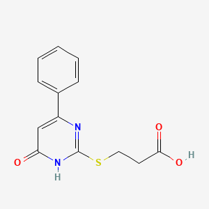 molecular formula C13H12N2O3S B1417441 3-(4-氧代-6-苯基-1,4-二氢-嘧啶-2-基硫代)-丙酸 CAS No. 333413-05-1