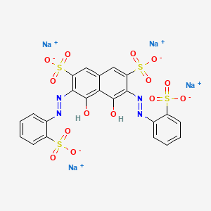 molecular formula C22H16N4NaO14S4 B1417443 Tetrasodium 4,5-dihydroxy-3,6-bis((2-sulphonatophenyl)azo)naphthalene-2,7-disulphonate CAS No. 68504-35-8