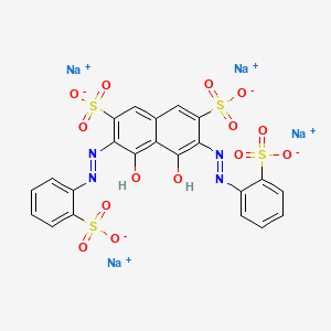 molecular formula C22H12N4Na4O14S4 B1417443 Tetrasodium 4,5-dihydroxy-3,6-bis((2-sulphonatophenyl)azo)naphthalene-2,7-disulphonate CAS No. 68504-35-8