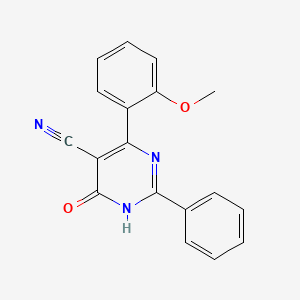 molecular formula C18H13N3O2 B1417450 4-Hydroxy-6-(2-methoxyphenyl)-2-phenyl-5-pyrimidinecarbonitrile CAS No. 477853-96-6