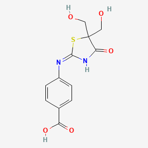 molecular formula C12H12N2O5S B1417465 4-(5,5-Bis-hydroxymethyl-4-oxo-4,5-dihydro-thiazol-2-ylamino)-benzoic acid CAS No. 436088-78-7