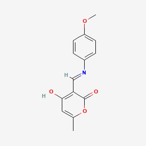 molecular formula C14H13NO4 B1417473 3-[(4-methoxyanilino)methylene]-6-methyl-2H-pyran-2,4(3H)-dione CAS No. 117034-63-6