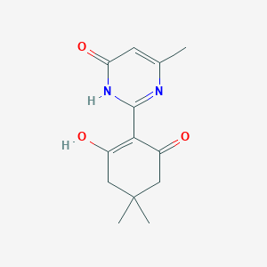 molecular formula C13H16N2O3 B1417475 3-Hydroxy-2-(4-hydroxy-6-methylpyrimidin-2-yl)-5,5-dimethylcyclohex-2-en-1-one CAS No. 1030430-92-2