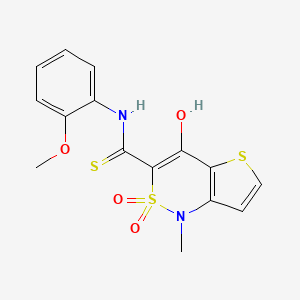 4-hydroxy-N-(2-methoxyphenyl)-1-methyl-2,2-dioxo-1,2-dihydro-2lambda~6~-thieno[3,2-c][1,2]thiazine-3-carbothioamide