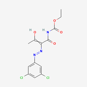 molecular formula C13H13Cl2N3O4 B1417477 ethyl N-{2-[2-(3,5-dichlorophenyl)hydrazono]-3-oxobutanoyl}carbamate CAS No. 477854-22-1