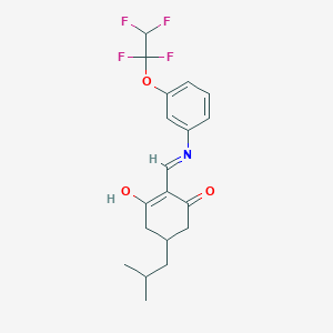molecular formula C19H21F4NO3 B1417478 5-异丁基-2-{[3-(1,1,2,2-四氟乙氧基)苯胺基]亚甲基}-1,3-环己二酮 CAS No. 946385-92-8