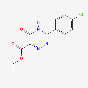 molecular formula C12H10ClN3O3 B1417479 Ethyl 3-(4-chlorophenyl)-5-hydroxy-1,2,4-triazine-6-carboxylate CAS No. 36286-77-8