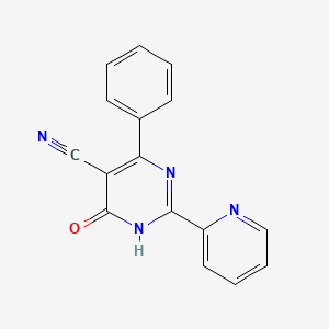 molecular formula C16H10N4O B1417481 4-Hydroxy-6-phenyl-2-(2-pyridinyl)-5-pyrimidinecarbonitrile CAS No. 320417-64-9