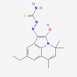 molecular formula C17H20N4OS B1417482 (1E)-8-ethyl-4,4,6-trimethyl-4H-pyrrolo[3,2,1-ij]quinoline-1,2-dione 1-thiosemicarbazone CAS No. 879617-01-3