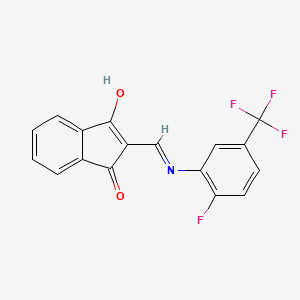 molecular formula C17H9F4NO2 B1417484 2-(((2-Fluoro-5-(trifluoromethyl)phenyl)amino)methylene)indane-1,3-dione CAS No. 937605-08-8