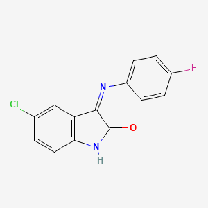 molecular formula C14H8ClFN2O B1417496 5-Chloro-3-(4-fluoro-phenylimino)-1,3-dihydro-indol-2-one CAS No. 70758-62-2