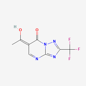 molecular formula C8H5F3N4O2 B1417499 1-[7-羟基-2-(三氟甲基)[1,2,4]三唑并[1,5-a]嘧啶-6-基]乙酮 CAS No. 1256627-91-4