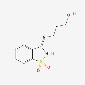 3-[(1,1-Dioxido-1,2-benzothiazol-3-yl)amino]propan-1-ol