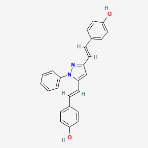 4,4'-(1E,1'E)-2,2'-(1-Phenyl-1H-pyrazole-3,5-diyl)bis(ethene-2,1-diyl)diphenol