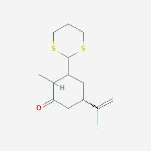 molecular formula C14H22OS2 B14175282 (5S)-3-(1,3-Dithian-2-yl)-2-methyl-5-(prop-1-en-2-yl)cyclohexan-1-one CAS No. 917919-34-7