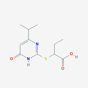 molecular formula C11H16N2O3S B1417533 2-(4-异丙基-6-氧代-1,6-二氢-嘧啶-2-硫代基)-丁酸 CAS No. 887695-05-8