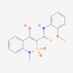 B1417535 4-hydroxy-N-(2-methoxyphenyl)-1-methyl-2,2-dioxo-1,2-dihydro-2lambda~6~,1-benzothiazine-3-carbothioamide CAS No. 477860-31-4