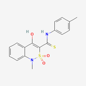 molecular formula C17H16N2O3S2 B1417537 4-hydroxy-1-methyl-N-(4-methylphenyl)-2,2-dioxo-1,2-dihydro-2lambda~6~,1-benzothiazine-3-carbothioamide CAS No. 477860-32-5