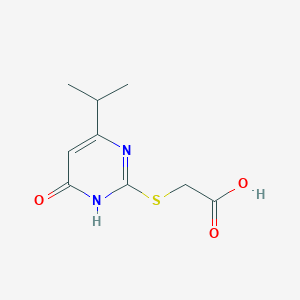 B1417543 (4-Isopropyl-6-oxo-1,6-dihydro-pyrimidin-2-ylsulfanyl)-acetic acid CAS No. 887040-49-5