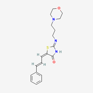 molecular formula C19H23N3O2S B1417544 2-[(3-吗啉基丙基)氨基]-5-[(E,2E)-3-苯基-2-丙烯亚基]-1,3-噻唑-4(5H)-酮 CAS No. 860651-24-7