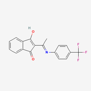 molecular formula C18H12F3NO2 B1417545 2-{1-[4-(trifluoromethyl)anilino]ethylidene}-1H-indene-1,3(2H)-dione CAS No. 1024427-39-1