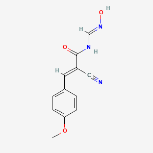 molecular formula C12H11N3O3 B1417552 (2E)-2-cyano-N-[(1E)-(hydroxyimino)methyl]-3-(4-methoxyphenyl)prop-2-enamide CAS No. 303994-84-5