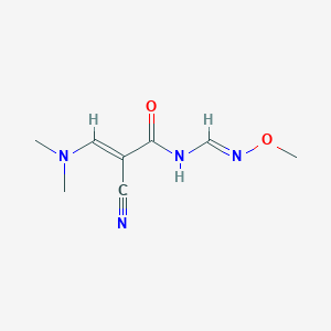 molecular formula C8H12N4O2 B1417561 (2E)-2-cyano-3-(dimethylamino)-N-[(1E)-(methoxyimino)methyl]prop-2-enamide CAS No. 303995-04-2