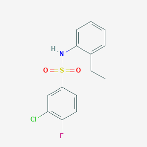 molecular formula C14H13ClFNO2S B14175630 Benzenesulfonamide, 3-chloro-N-(2-ethylphenyl)-4-fluoro- CAS No. 920527-35-1