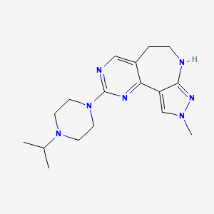molecular formula C17H25N7 B1417590 2-(4-Isopropylpiperazin-1-yl)-9-methyl-5,6,7,9-tetrahydropyrazolo[3,4-b]pyrimido[4,5-d]azepine CAS No. 1172755-94-0