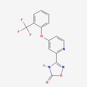 molecular formula C14H8F3N3O3 B1417594 3-[4-(2-Trifluoromethylphenoxy)-pyridin-2-yl]-4H-[1,2,4]oxadiazol-5-one CAS No. 1219453-89-0
