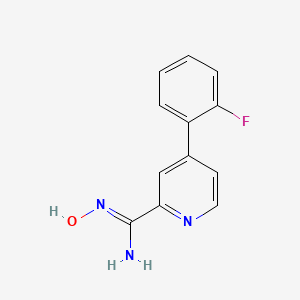 molecular formula C12H10FN3O B1417595 4-(2-氟苯基)吡啶-2-甲酰胺肟 CAS No. 1219454-76-8